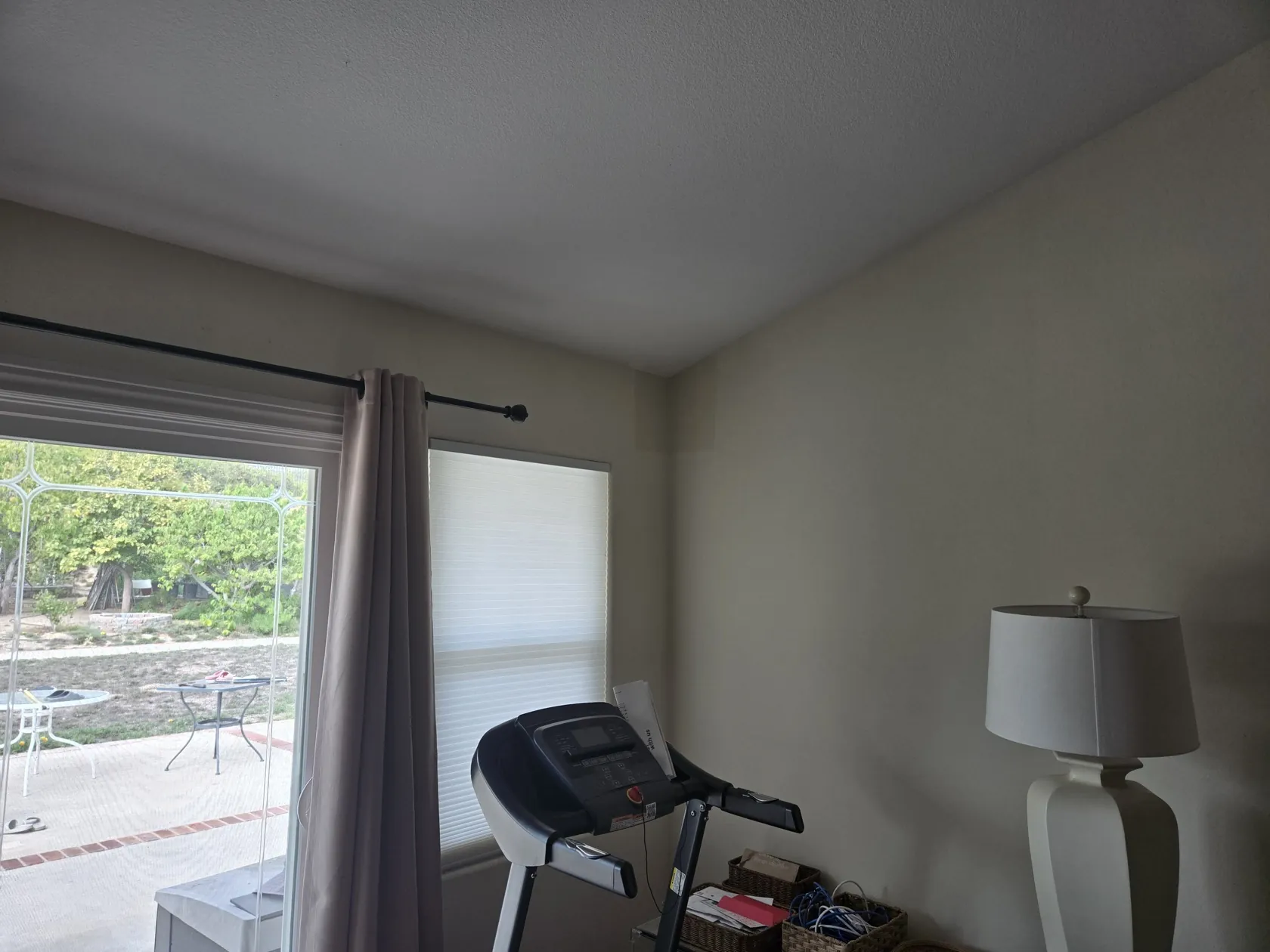 Interior room with sliding glass door